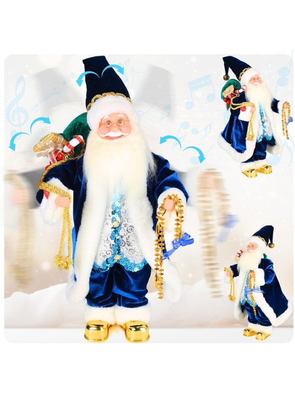 18 Inch Animated Dancing Santa Claus - Musical Holiday Decor with Movement